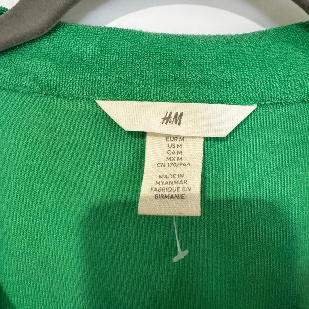 H&M Terry Vibrant Green Polo Shirt - Picture 2 of 3